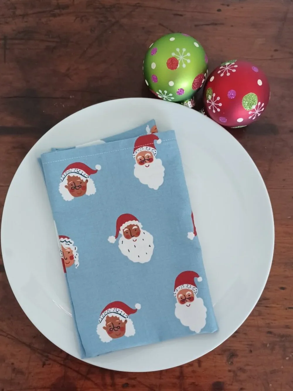 SANTA CLAUS cloth table Napkins - Set of 4 - HANDMADE